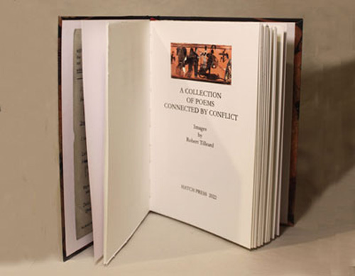 pages from a collection of poems connected by conflict book