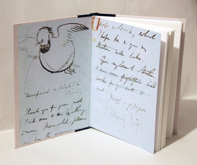 endpaper with sketches by Lear  from a book of nonsense by edward lear